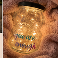 You Are Enough” Inspirational Bear Light Jar 💜✨
