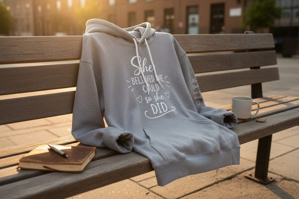 Inspirational Graphic Hoodie - Grey