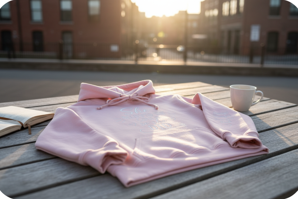 Inspirational Graphic Hoodie - Pink
